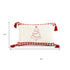 Set of Two Red And White Lumbar Christmas Cotton Throw Pillow Covers