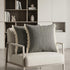 Set of Two 20" Gray And Off White Cotton Throw Pillows with Fringe