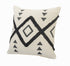 Set of Two 20" Natural And Black Geometric Cotton Throw Pillows with Texture