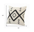 Set of Two 20" Natural And Black Geometric Cotton Throw Pillows with Texture