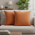 Set of Two 20" Golden Brown Geometric Throw Pillows