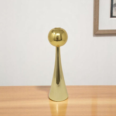 10" Gold Stainless Steel Tabletop Taper Candlestick