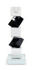 9" Black And Clear Crystal Tabletop Taper Candlestick