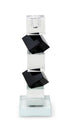 9" Black And Clear Crystal Tabletop Taper Candlestick