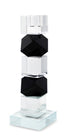 9" Black And Clear Crystal Tabletop Taper Candlestick