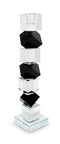 12" Black And Clear Crystal Tabletop Taper Candlestick