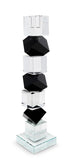 12" Black And Clear Crystal Tabletop Taper Candlestick