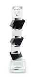 12" Black And Clear Crystal Tabletop Taper Candlestick