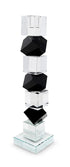12" Black And Clear Crystal Tabletop Taper Candlestick