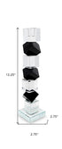 12" Black And Clear Crystal Tabletop Taper Candlestick
