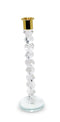 11" Gold Crystal Abstract Tabletop Candle Holder For Wedding