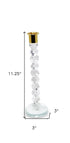 11" Gold Crystal Abstract Tabletop Candle Holder For Wedding