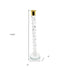 14" Clear And Gold Geo Stacks Crystal Tabletop Taper Candlestick