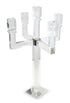 20" Clear Faceted Crystal Tabletop Candelabra Candle Holder