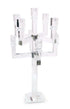 25" Clear Faceted Crystal Tabletop Candelabra Candle Holder