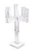 20" Clear Faceted Crystal Tabletop Candelabra Candle Holder