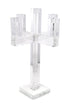 20" Clear Faceted Crystal Tabletop Candelabra Candle Holder