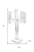20" Clear Faceted Crystal Tabletop Candelabra Candle Holder