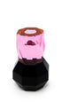 5" Pink And Black Faceted Crystal Tabletop Taper Candlestick