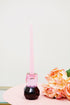 5" Pink And Black Faceted Crystal Tabletop Taper Candlestick