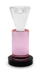 7" Pink Abstract Crystal Tabletop Wedding Taper Candlestick