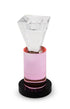 7" Pink Abstract Crystal Tabletop Wedding Taper Candlestick