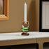 5" Amber Green And Smoky Black Faceted Crystal Tabletop Taper Candlestick