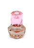 5" Pink And Clear Faceted Crystal Tabletop Taper Candlestick