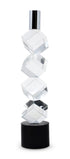 11" Silver Clear And Black Crystal Tabletop Taper Candlestick