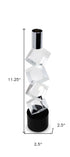11" Silver Clear And Black Crystal Tabletop Taper Candlestick