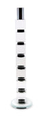 15" Silver Clear And Black Crystal Tabletop Taper Candlestick