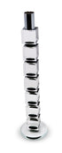 15" Silver Clear And Black Crystal Tabletop Taper Candlestick