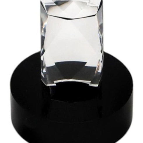 11" Silver Clear And Black Crystal Tabletop Taper Candlestick