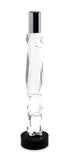 11" Silver Clear And Black Crystal Tabletop Taper Candlestick