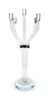 20" Clear And Silver Crystal Tabletop Contempo Candelabra Candle Holder