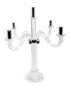 20" Clear And Silver Crystal Tabletop Candelabra Candle Holder