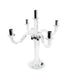 20" Clear And Silver Crystal Tabletop Candelabra Candle Holder
