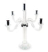 20" Clear And Silver Crystal Tabletop Candelabra Candle Holder