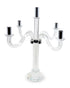 20" Clear And Silver Crystal Tabletop Candelabra Candle Holder