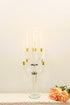 23" Clear Gold And Silver Crystal Tabletop Candelabra Candle Holder