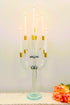 23" Clear Gold And Silver Crystal Tabletop Candelabra Candle Holder