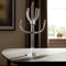 23" Clear Gold And Silver Crystal Tabletop Candelabra Candle Holder