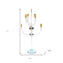 23" Clear Gold And Silver Crystal Tabletop Candelabra Candle Holder