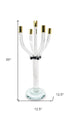 20" Clear Gold And Silver Crystal Tabletop Candelabra Candle Holder