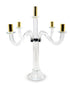 20" Clear Silver And Gold Crystal Tabletop Candelabra Candle Holder