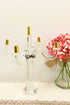 20" Clear Silver And Gold Crystal Tabletop Candelabra Candle Holder