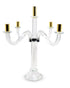 20" Clear Silver And Gold Crystal Tabletop Candelabra Candle Holder