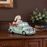 10" Aqua Resin Happy Easter Bunny And Car Figurine