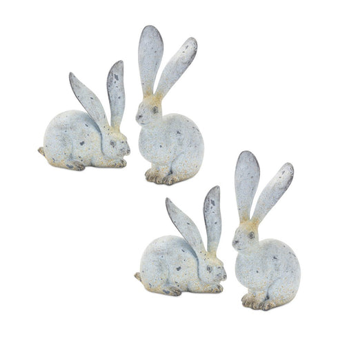 Set of Four Gray Polyresin Figurine Tabletop Sculpture