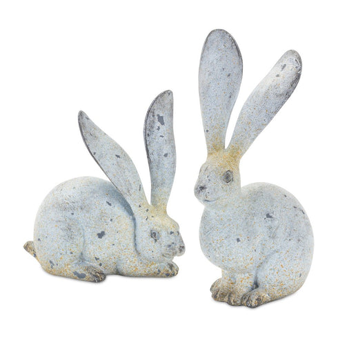 Set of Four Gray Polyresin Figurine Tabletop Sculpture